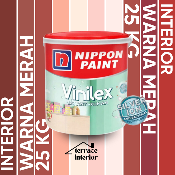 Cat Tembok Vinilex Silver Ion Nippon Paint Interior Warna Merah 25kg