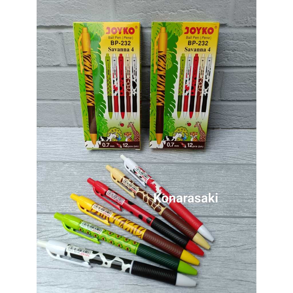 

12 PCS Ball Pen Pulpen Pena Joyko BP-232 Savanna 4 0.7 mm