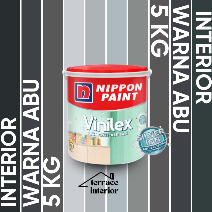 Cat Tembok Vinilex Silver Ion Nippon Paint Interior Warna Abu 5kg