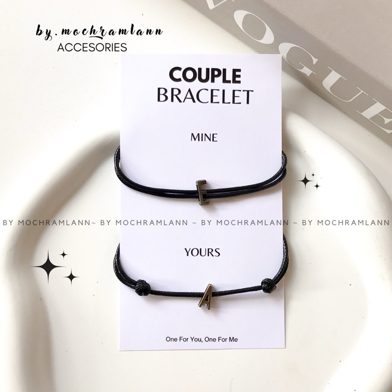 1PCS Gelang Huruf Bronze Tali Kulit / Gelang Inisial / BISA PILIH HURUF / Gelang Simple Bisa Couple