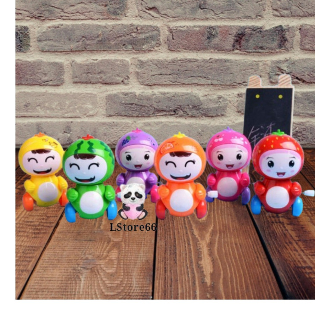 Mainan Edukasi Anak Wind Up Boneka Buah/ Mainan Putar Boneka Buah Jalan Lucu