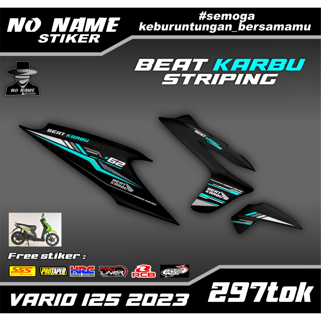 Striping Beat Karbu 2008 2009 2010 2011 2012 (297tok) Variasi Racing - striping beat karbu variasi r