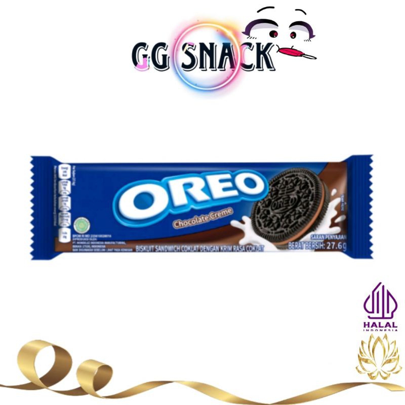 

Oreo Biskuit krim Chocolate 6g cemilan favorit keluarga