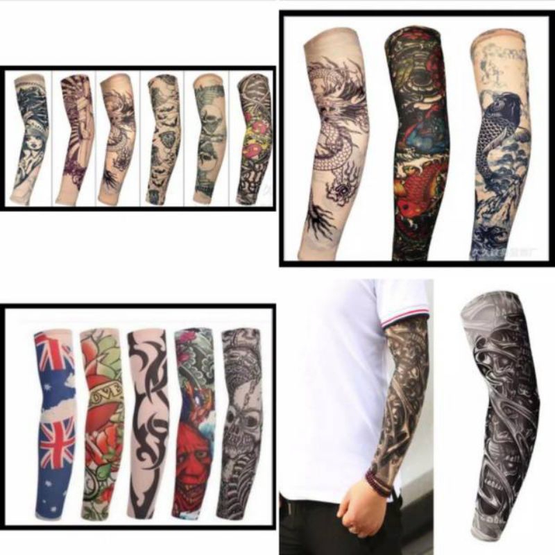 12 Pasang Manset Lengan Tangan Tato Sleeve Motif Keren