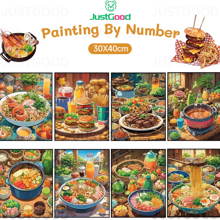 

KODE W64Y With Frame Lukisan Minyak Seri Ramen Paint By Number Set 3 x 4 cm Realism Edition DIY Painting Kit Numbers Lukis Canvas Living Room Hanging Painting