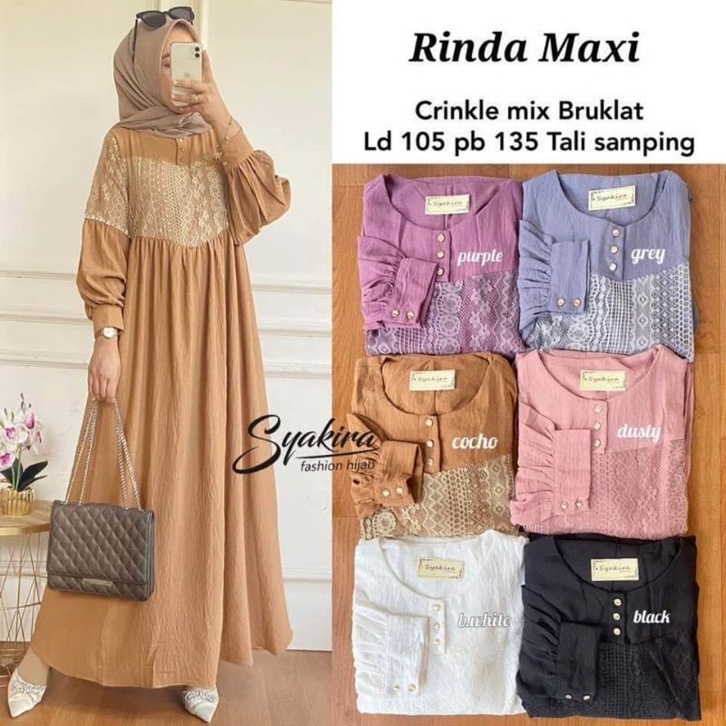GAMIS RINDA RENDA BRUKAT CRINKLE AIRFLOW PREMIUM