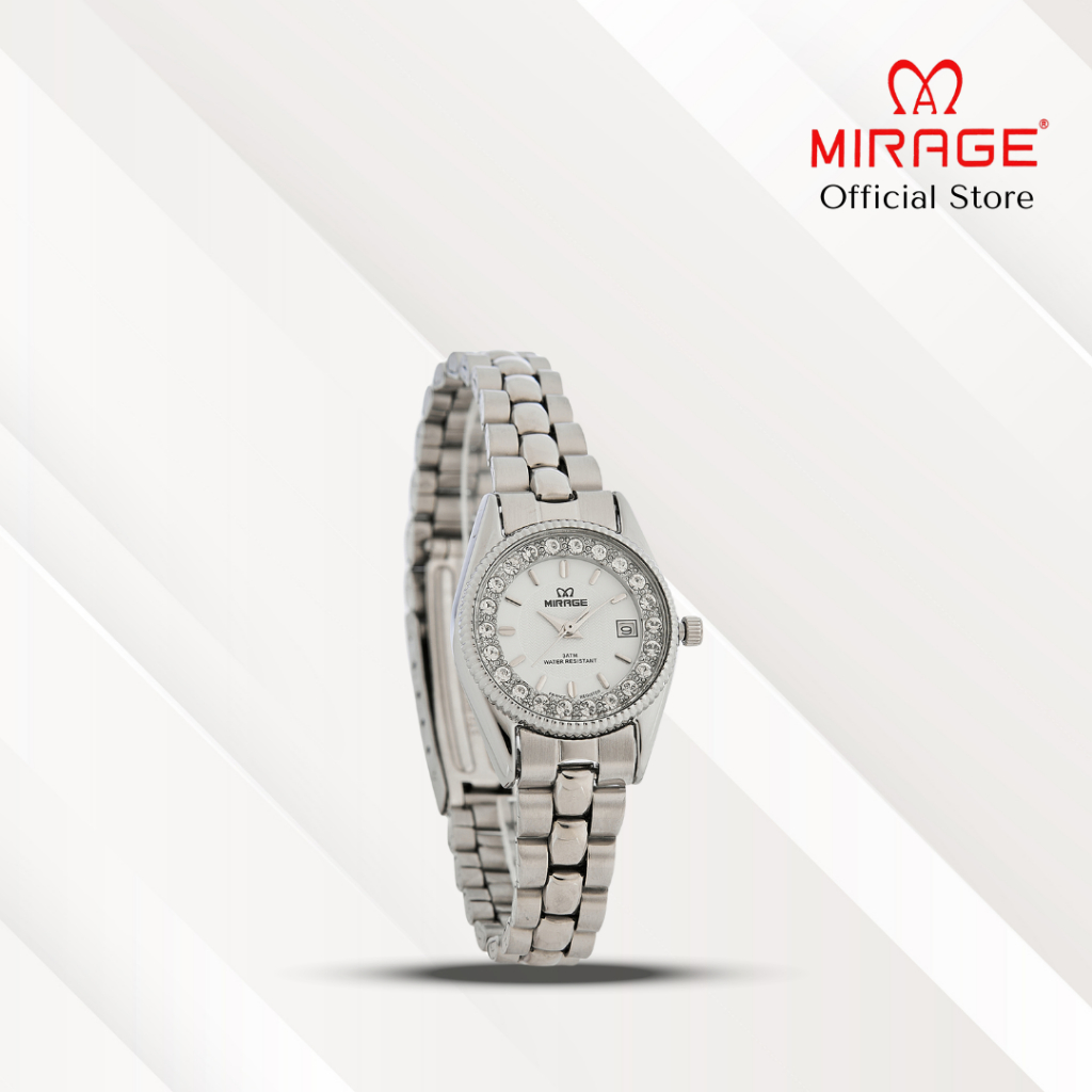Mirage Jam Tangan Wanita Permata Analog RX 1580 L Silver Original Stainless