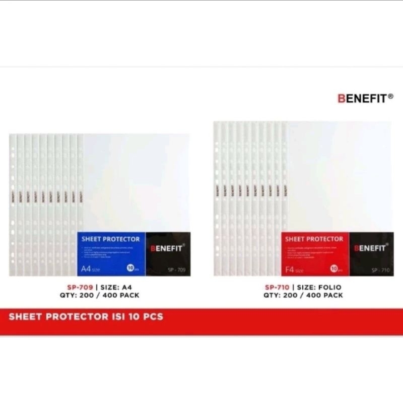 

Sheet Protector / PP Pocket File Transparan A4 / F4 isi 10pcs