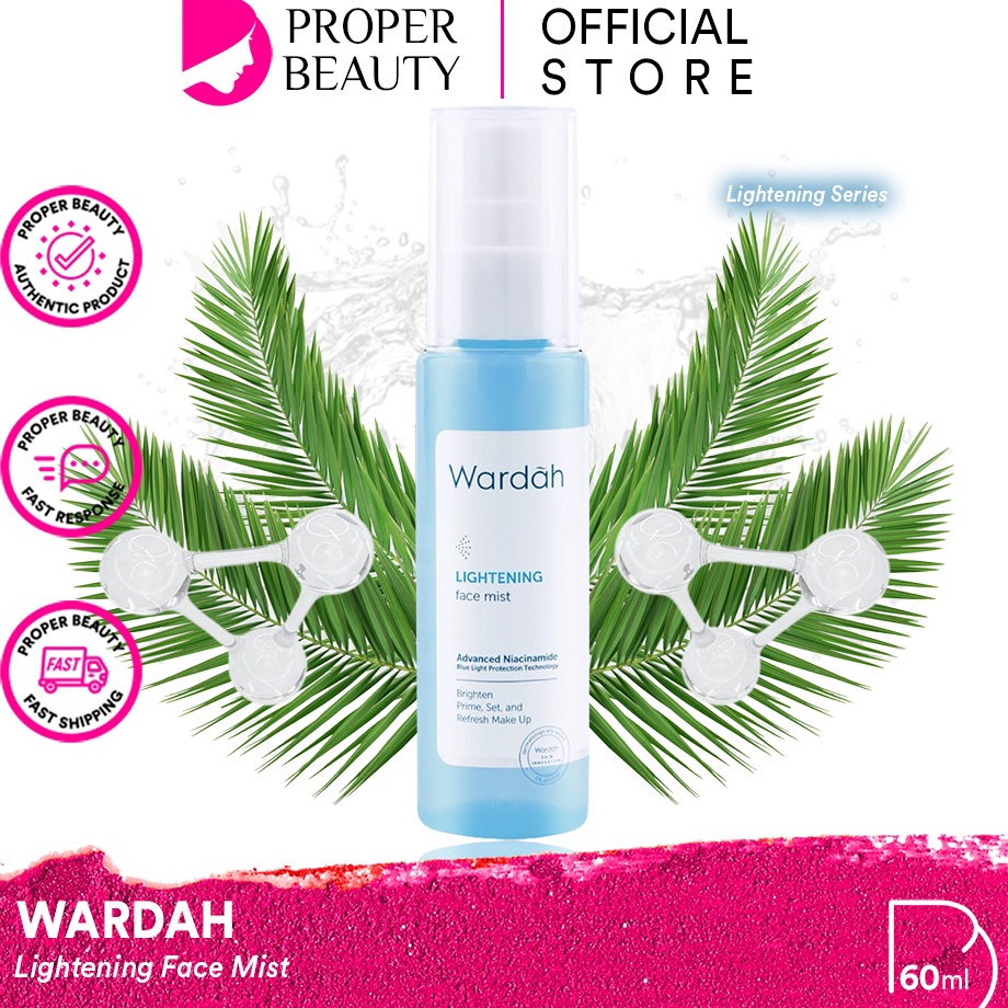 Dijamin Ori WARDAH Lightening Face Mist Indonesia  Spray Wajah 6ml  Advanced Niacinamide Blue Light 