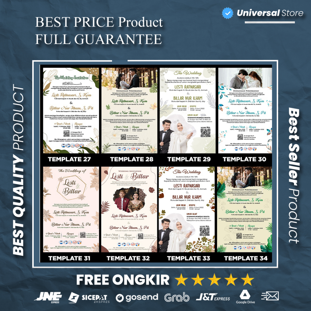 Story Template Undangan Pernikahan Digital Wedding Invitation Rustic Gambar Aesthetic JPG Statis Kek