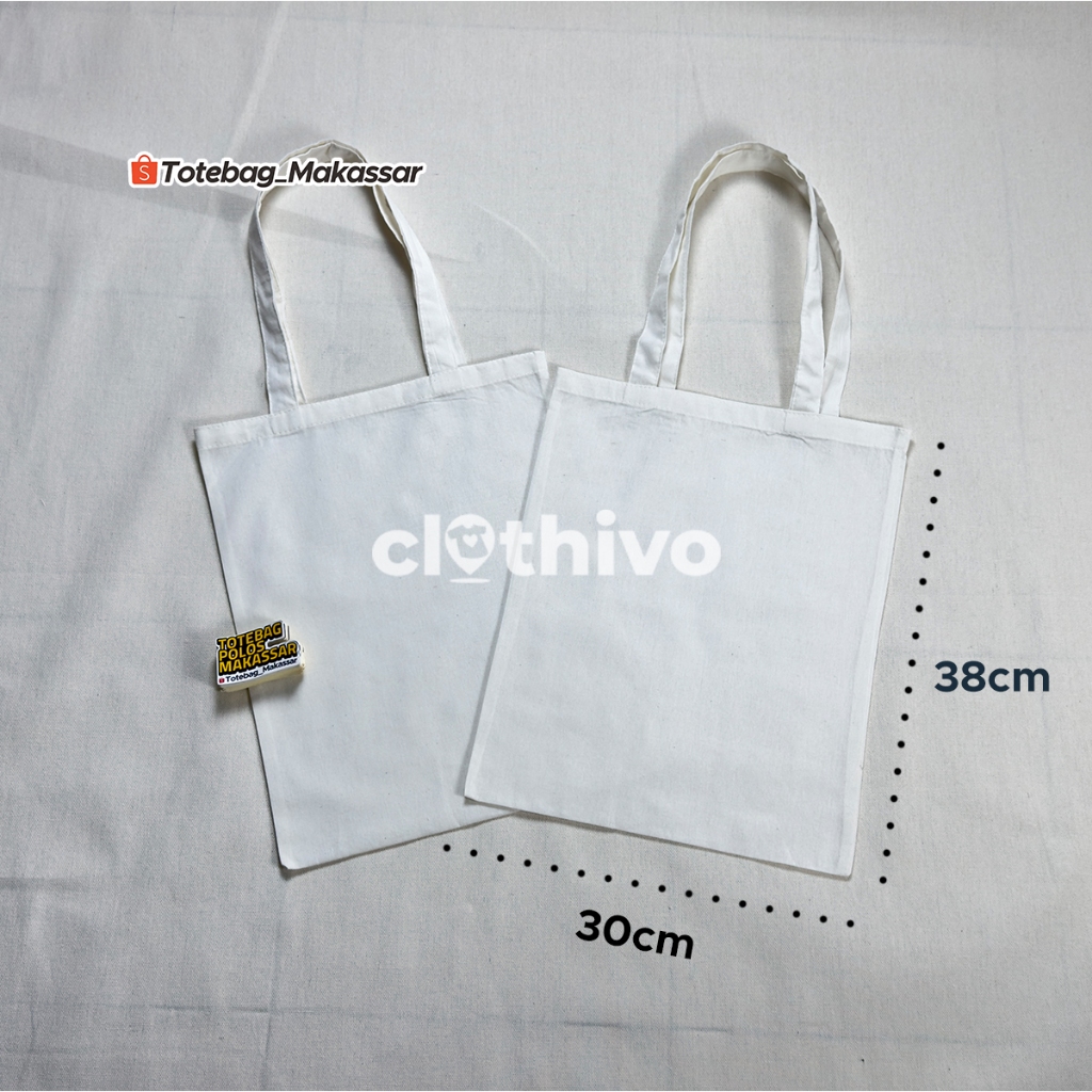 Totebag Polos Blacu Ecoprint Ukuran 30x38 Muat Laptop