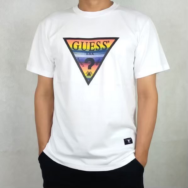 Guess Kaos Pria Original Branded Lengan Pendek