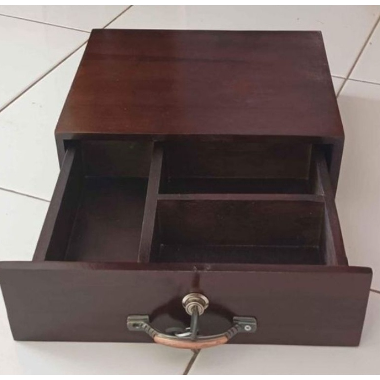 KODE C65E laci uang kasir  kotak tempat uang untuk toko warung kayu jati kuat halus murah