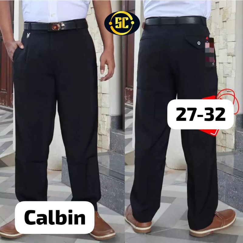 CELANA FORMAL KERJA COWOK CALBIN DEWASA TERLARIS SUPER TEBAL/CELANA PRIA IMPORT PREMIUM