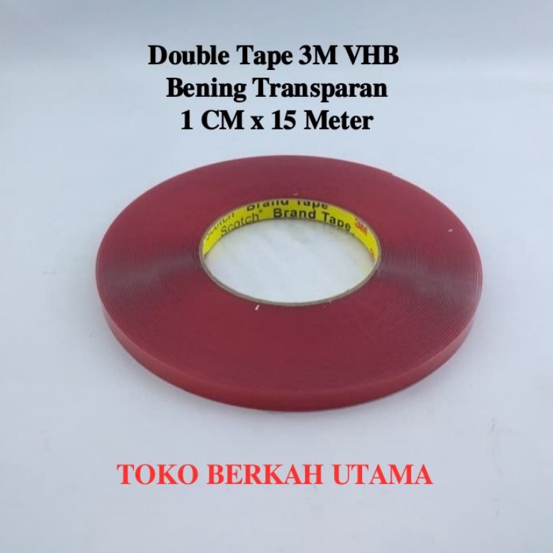 

KODE W72P Double tape 3M clear bening 1 cm x 15 meter