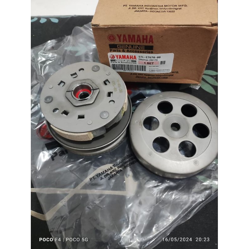 Paket Komplit Fully, Pulley Pully+Mangkok+Kampas Ganda Mio Sporty, Mio Smaile, Mio Soul Karbu, Fino 