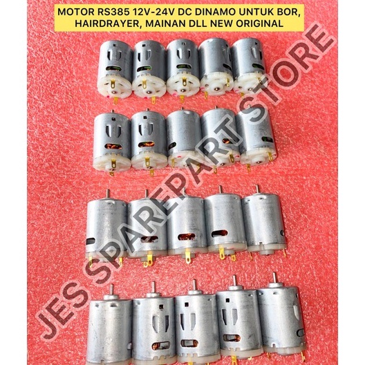 READY STOK MOTOR RS385 12V24V DC Dinamo untuk Bor Hairdryer DLL NEW ORIGINAL