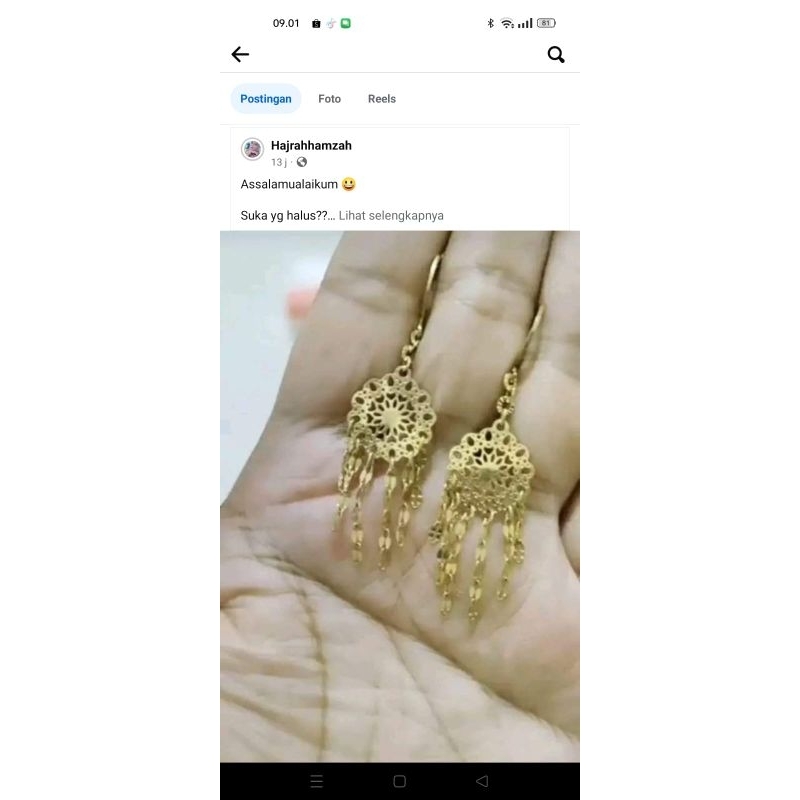 Anting dubai titanium rasa emas asli