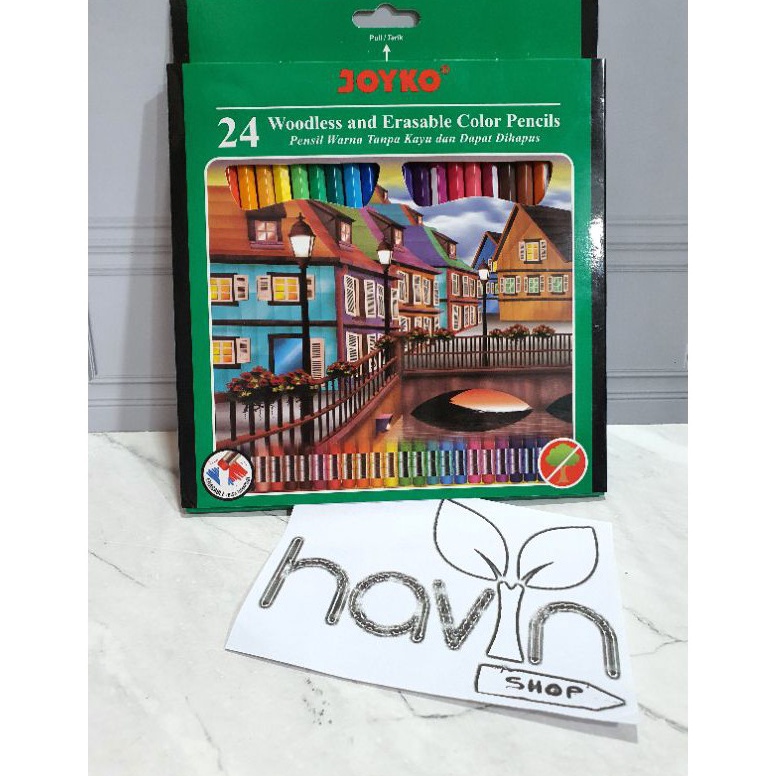 

KODE Y29I pensil warna 24 warna bisa dihapus JOYKO CP115color pencilwoodless and erasable color pencils