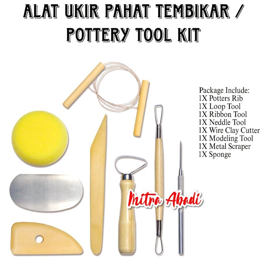 

KODE Q3X Alat Ukir pahat Tembikar Pottery Tool kit 1 SET ISI 8 PCS