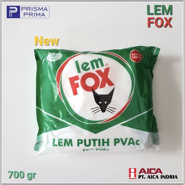 

KODE D33I FOX Lem Putih PVAc Kantong Hijau Plamir Kayu Tembok Kertas