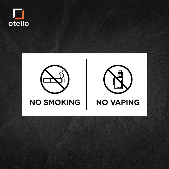 

KODE S74F Otello No Smoking No Vaping Sign Board Akrilik Print Signage Acrylic Petunjuk Ruangan
