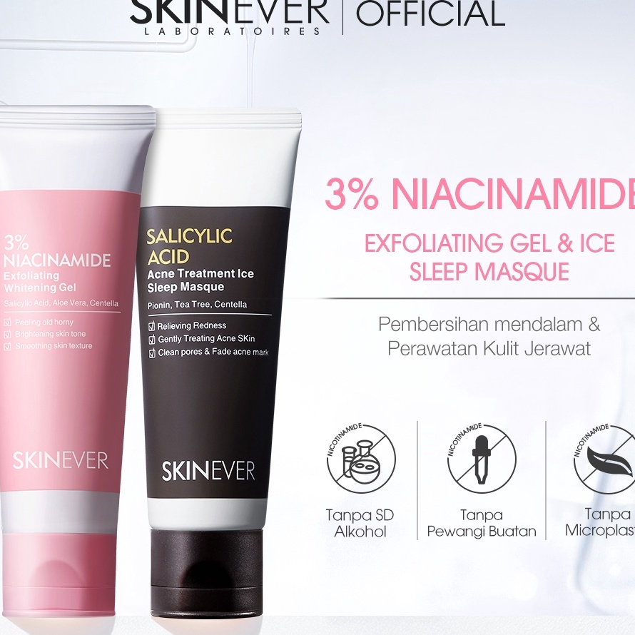 PALING AMPUH SKINEVER Peeling Gel Niacinamide Salicylic Acid Acne Treatment Ice Sleep Masque Acne So