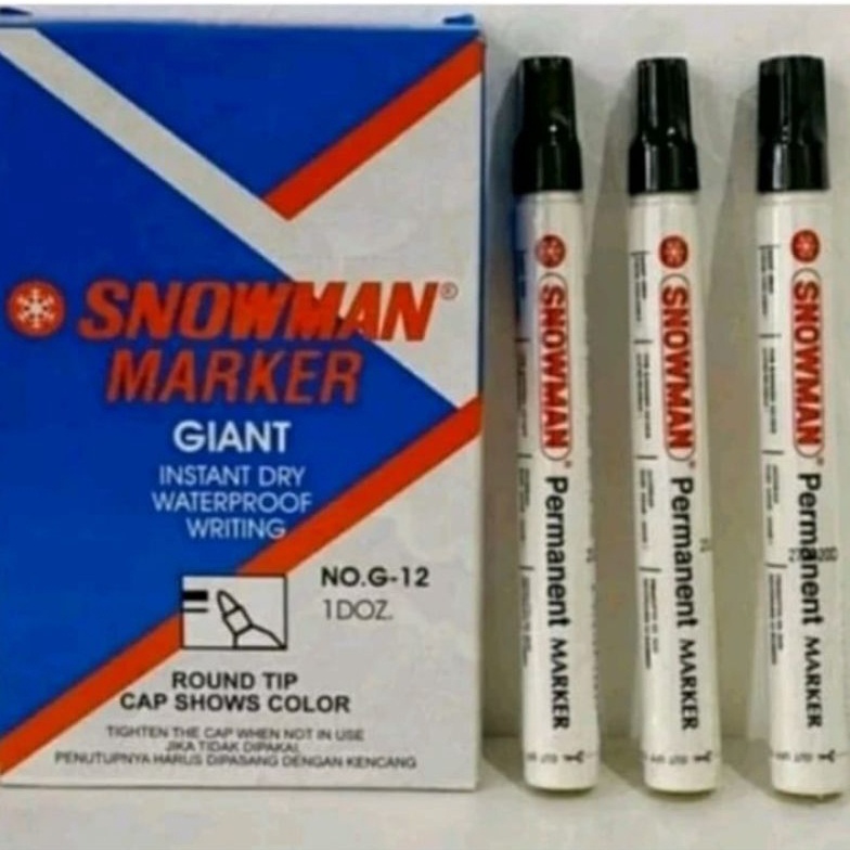 

KODE A19Y Spidol snowman permanen G12 hitam 1 kotak isi12pcs