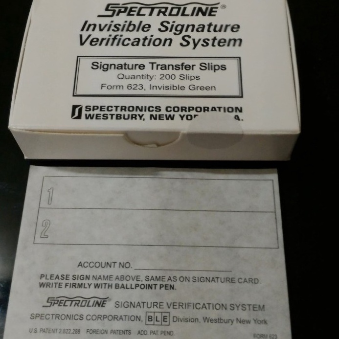 

KODE A63C Kertas Tanda Tangan buku Tabungan Invisible Signature Spectroline