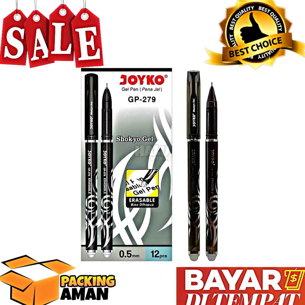 

KODE F27G BISA COD PROMO 12 Pcs Pulpen Joyko GP279 Shoyko Bisa Di Hapus Pen Pena Bolpen