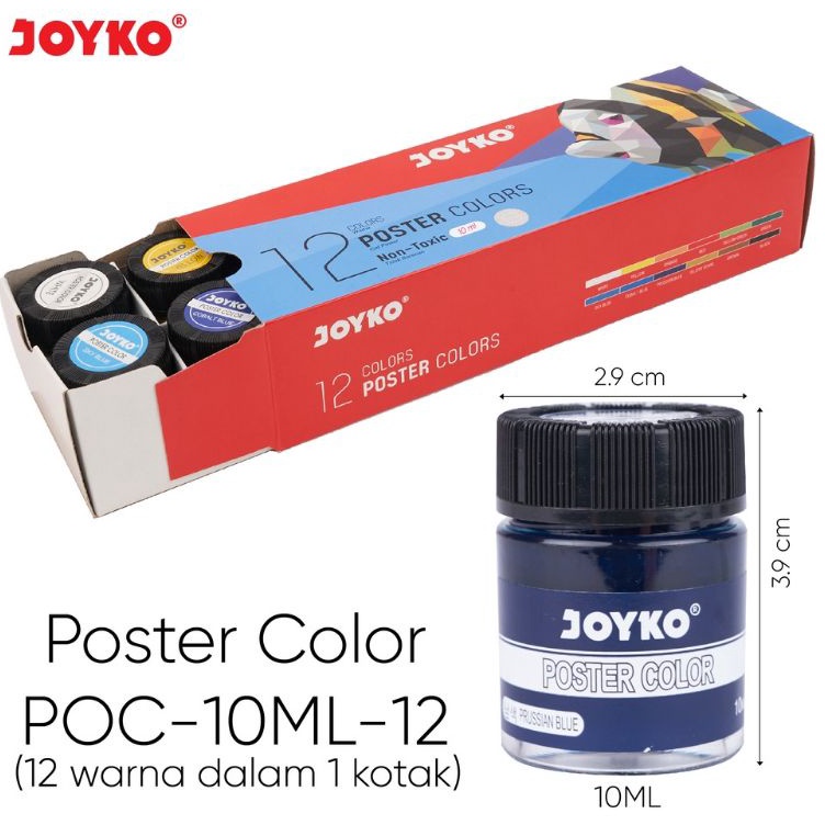 

KODE R73D Cat Poster 12 warna Joyko Poster Colors POC1ML12
