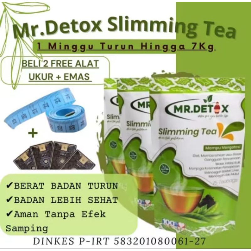 teh herbal Mr Detox Slimming tea 100% original (penurun berat badan)
