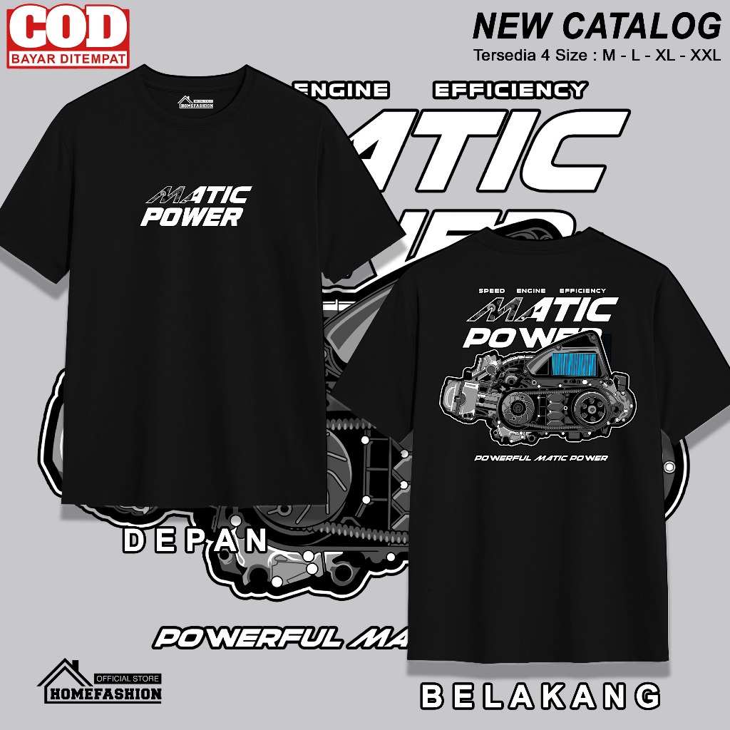 Kaos Matic Power Mesin Matic Kaos Racing Balap Racing Speed Sleep Engine Herex | KAOS MOTOR MATIC | 