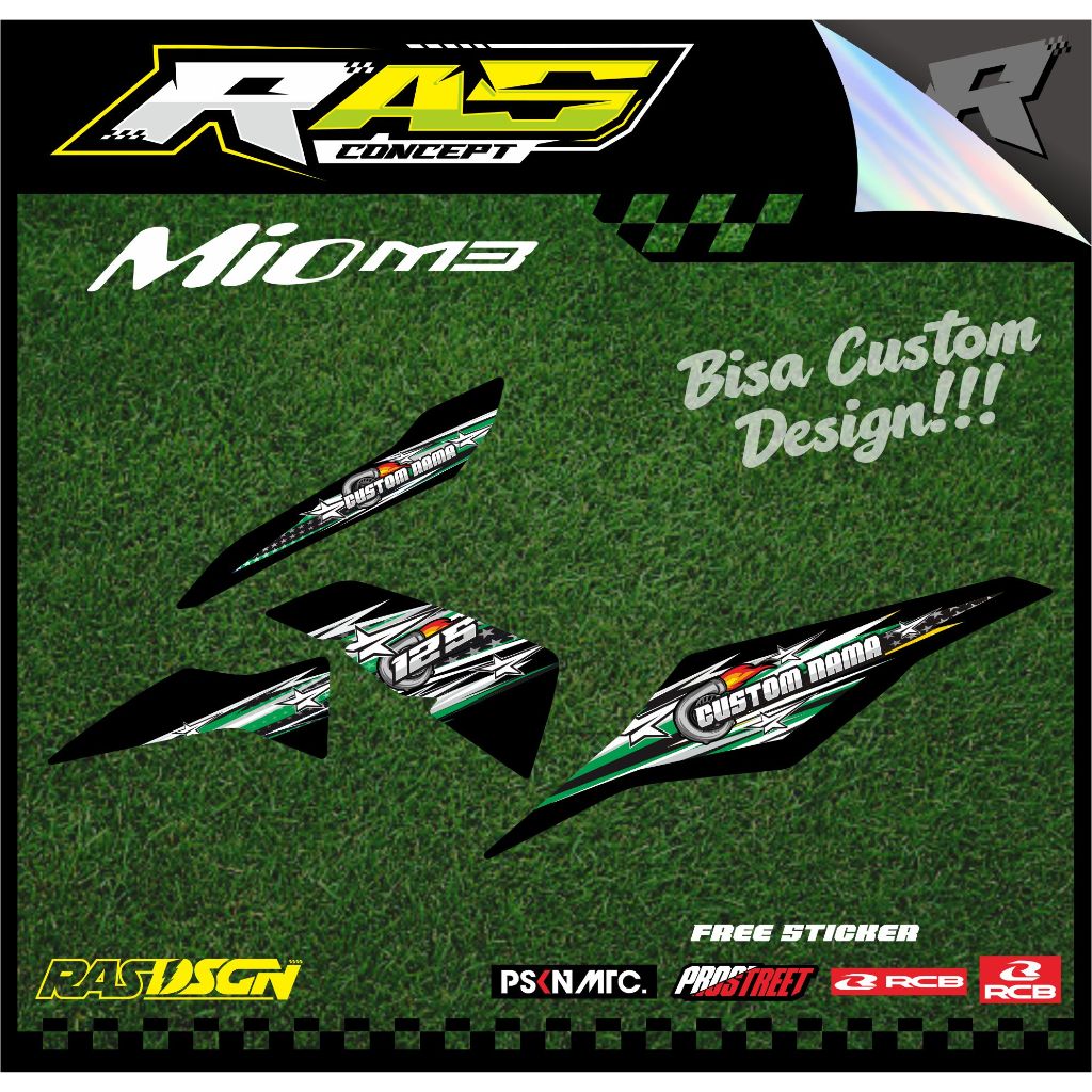 Strtiping Custom Mio M3 Model Diesel / Striping Custom Mio M3 Bintang Racing / Striping Mio M3
