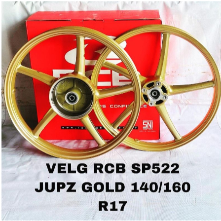 Velg Velk Peleg balok racing Jupiter-vega-fizr Rcb 140 160 17 gold & biru Racing boy Original Asli