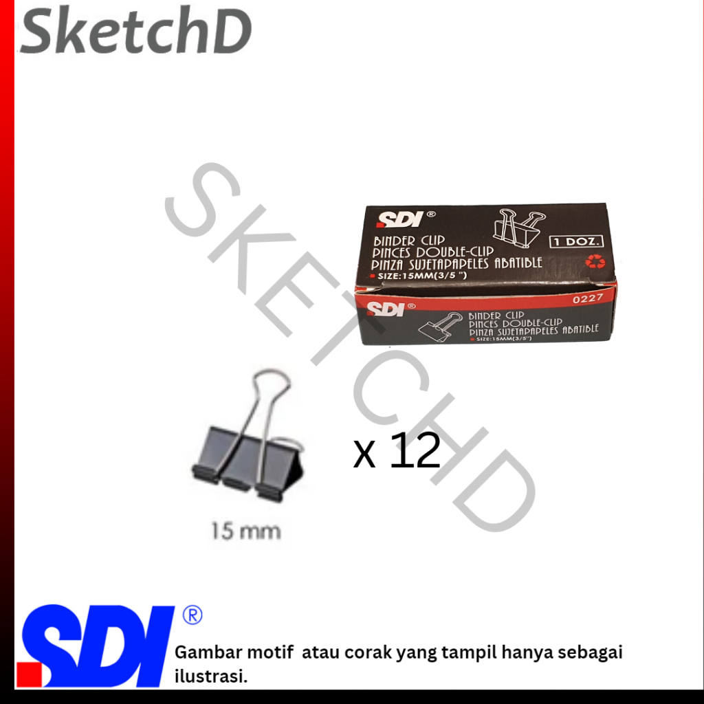 

Binder Clip 105 / Penjepit Kertas SDI 0227 Mini - 12 pcs