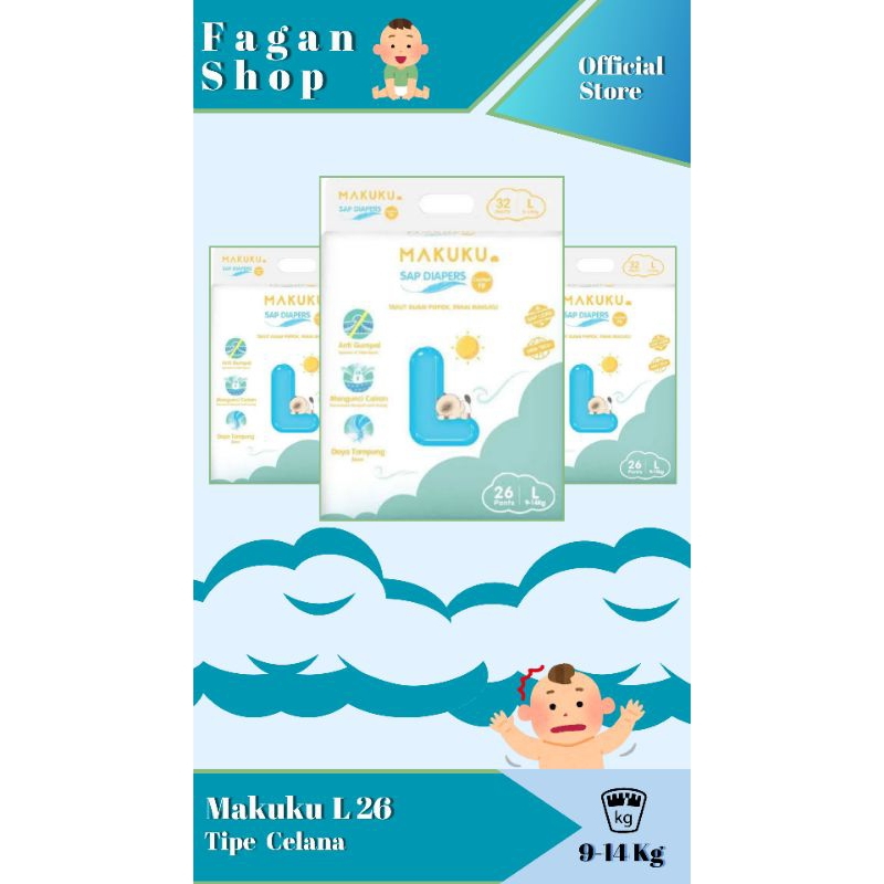 Makuku SAP diapers L 26