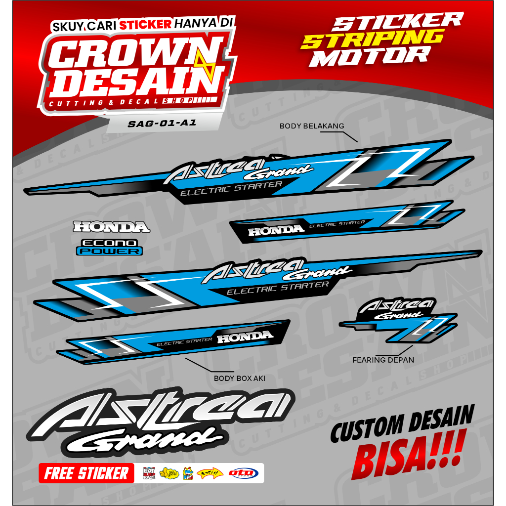 STRIPING GRAND ASTREA /ASTREA BULUS LEGENDA KLASIK VARIAN WARNA - STRIPING SEMIFULL ASTREA GRAND ORI