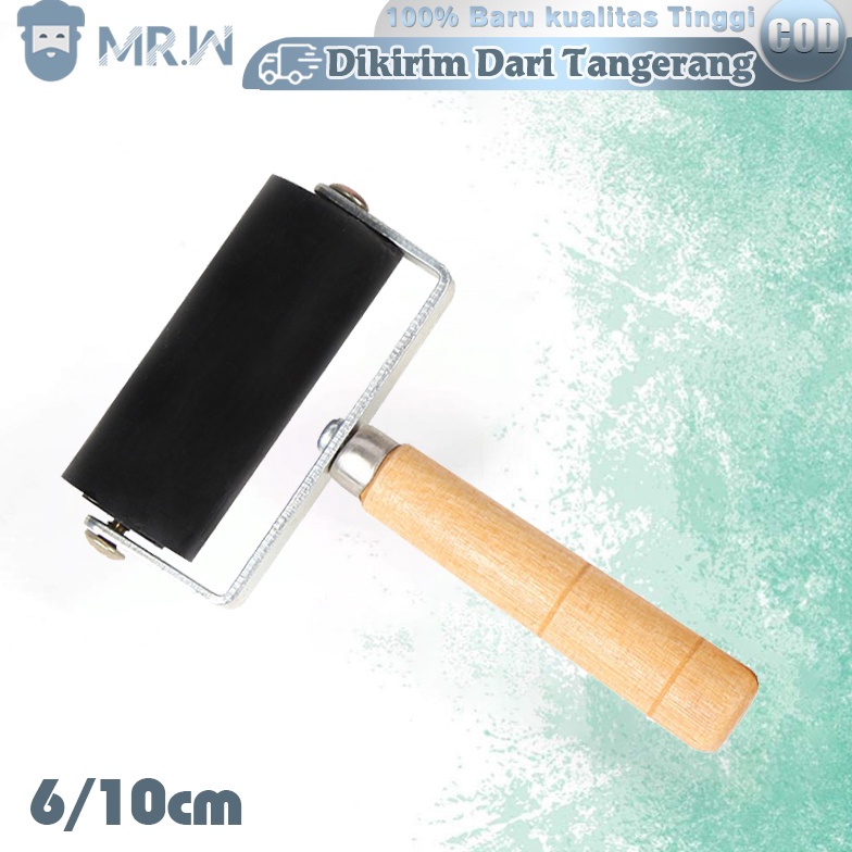 

KODE L86Z Roller Karet 61 cm Hard Roll Rubber Wooden Handl Roll Grafis Steel Frame Children Art Craft Tool