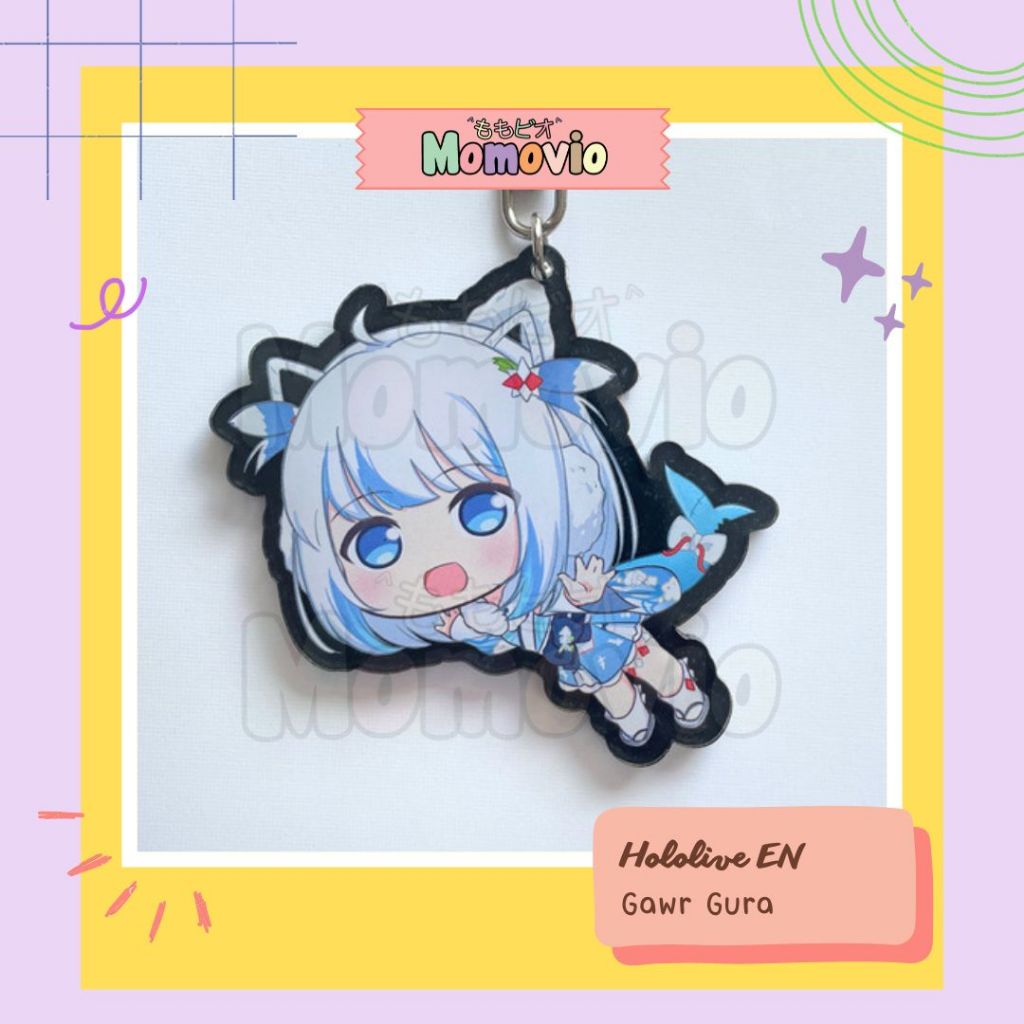 Gantungan Kunci Akrilik Gawr Gura Acrylic Keychain