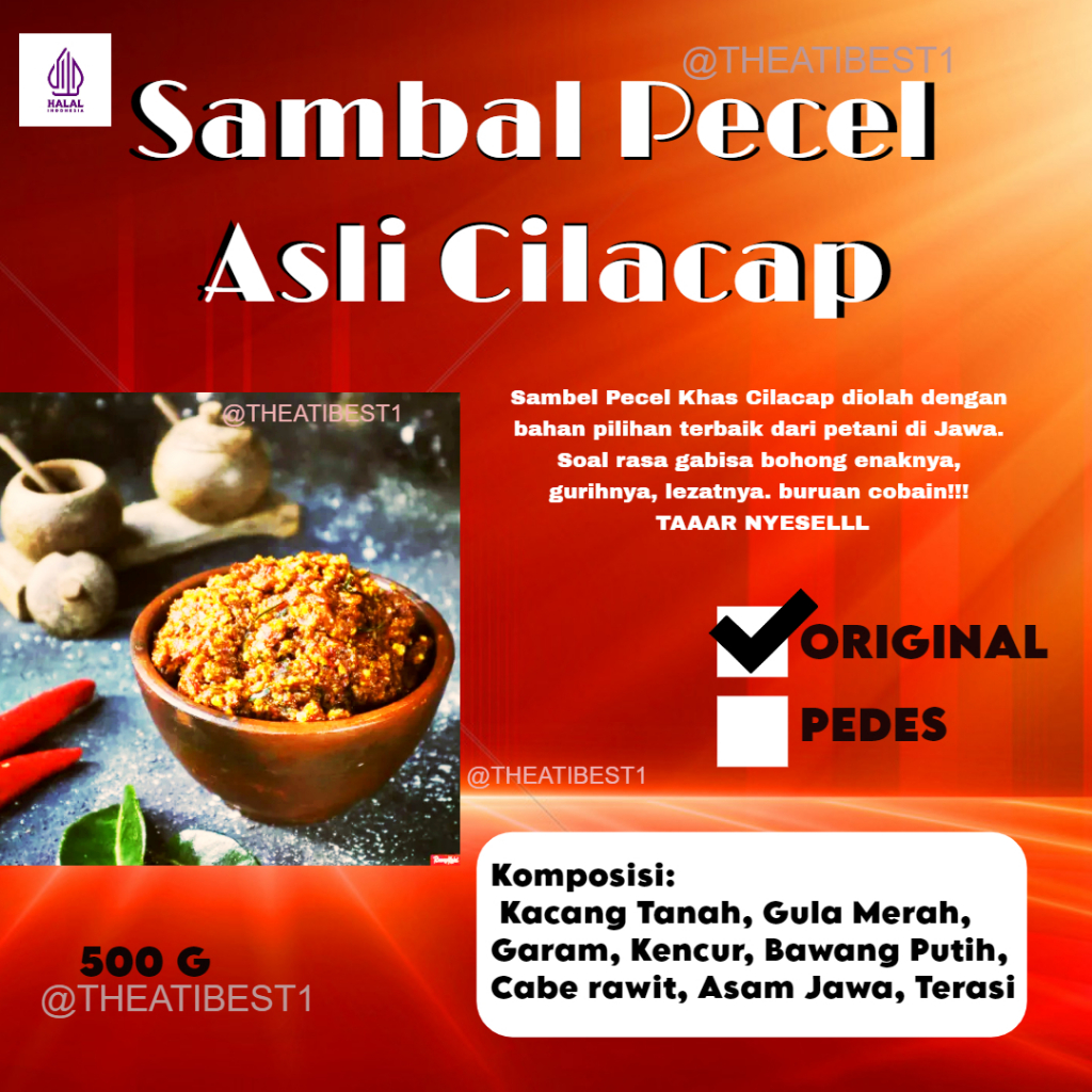 

Sambel Pecel Asi Cilacap Bumbu Pecel Sambal Kacang Asli Tanpa Bahan Pengawet Tradisional 500g