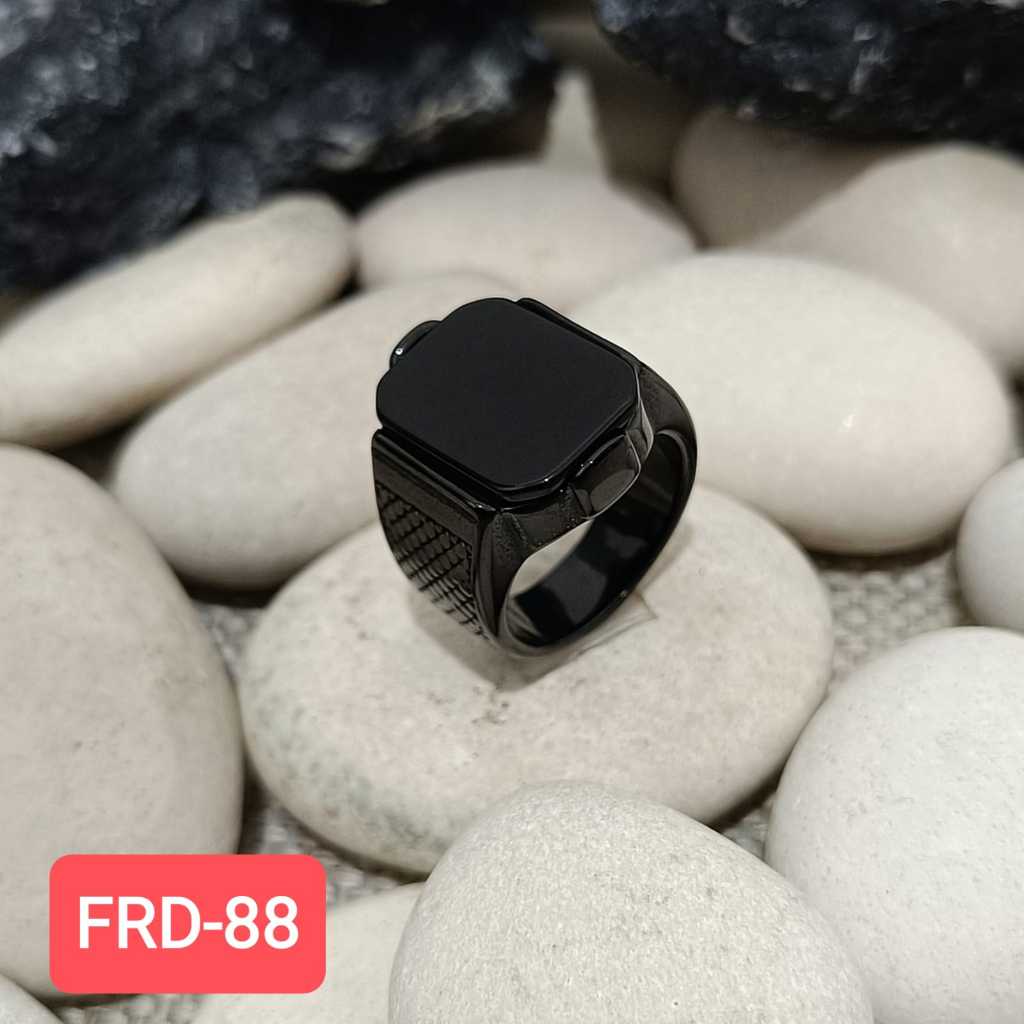 CINCIN TITANIUM BATU ONIX MODEL KOTAK BESAR PRIA TERLARIS