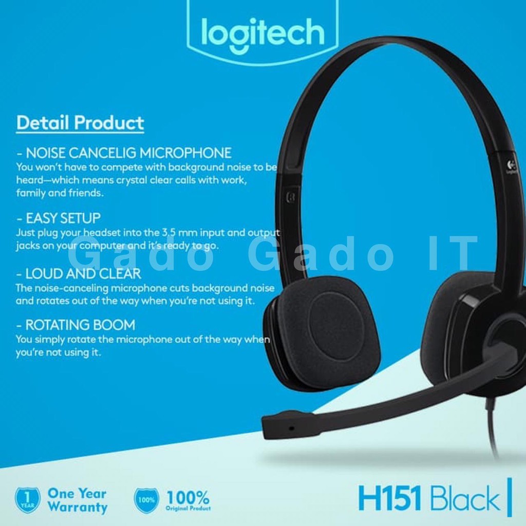 STEREO HEADSET LOGITECH H151 Headphone With MICROPHONE