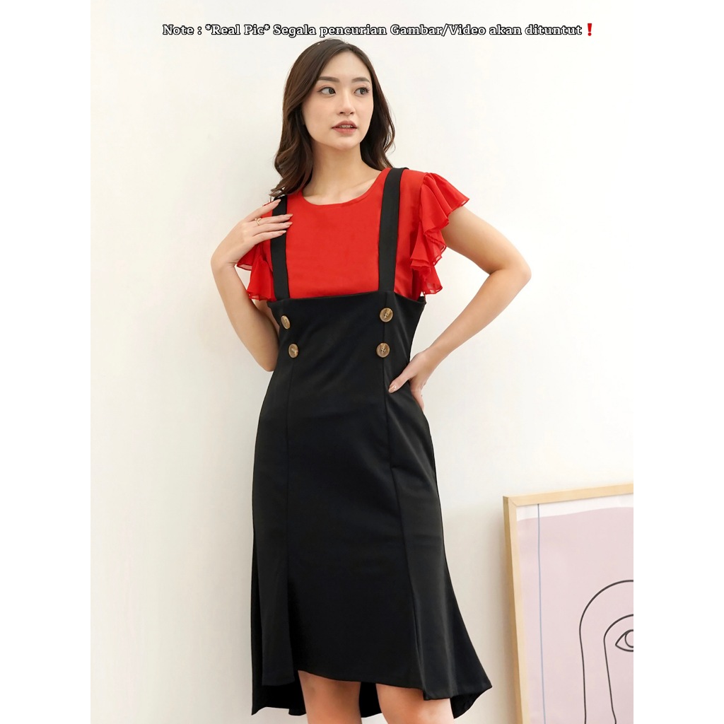 Marnie Set Dress Overall/One Set IMPORT/Setelan Dress Wanita Imlek Sincia CNY/Terusan Kondangan Baha