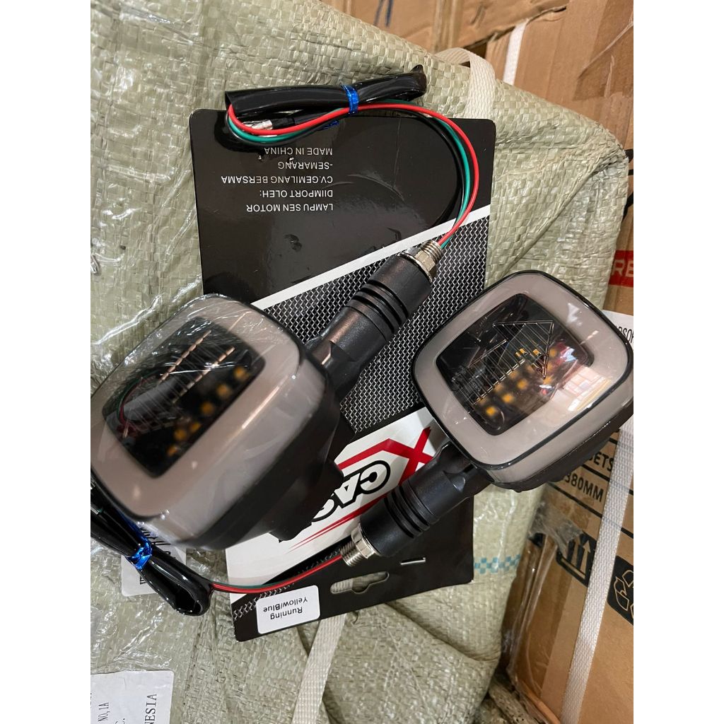 Lampu Sen Model Senja Kotak + Sein Kuning Panah Sein Kotak Panah Universal Semua Motor