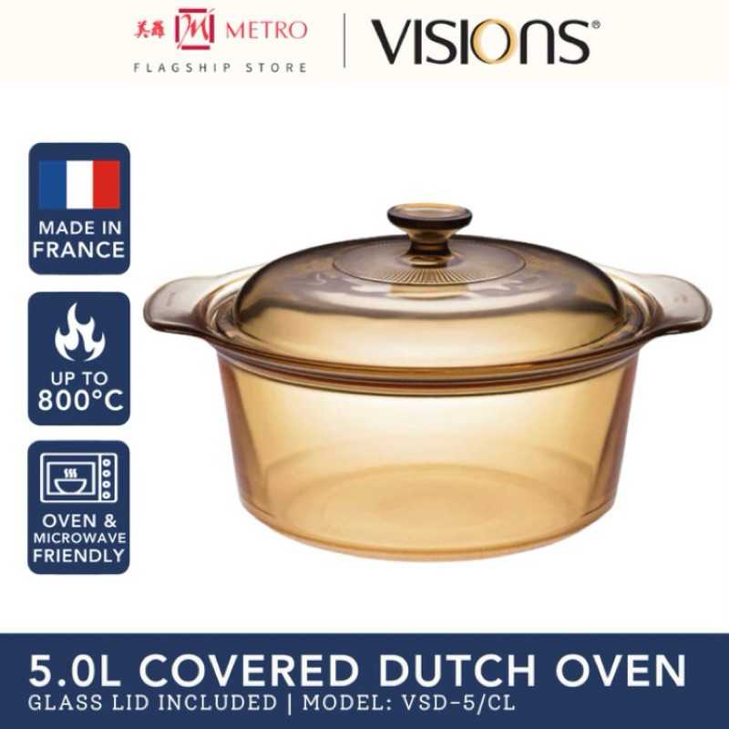 Visions Classic Versa Pot - Panci Kaca Tempered Glass - Panci Visions 5 Liter