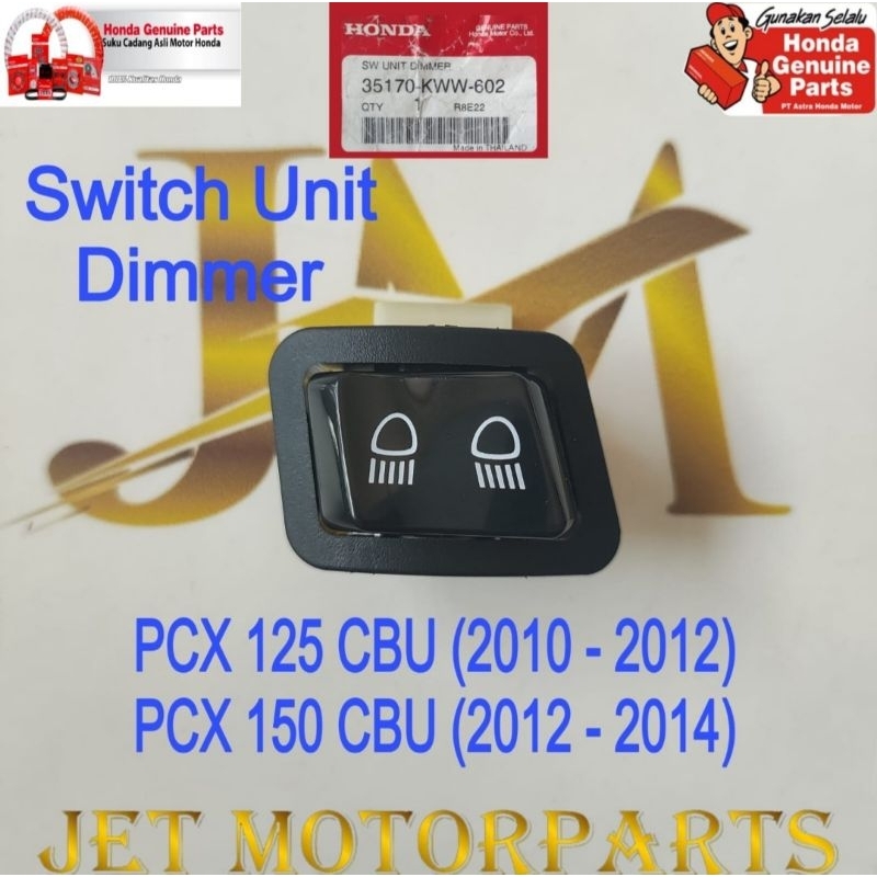 35170KWW602 Sakelar Saklar Jauh Dekat Switch Unit Dimmer PCX 125 CBU PCX 150 CBU Asli Atau Ori Honda