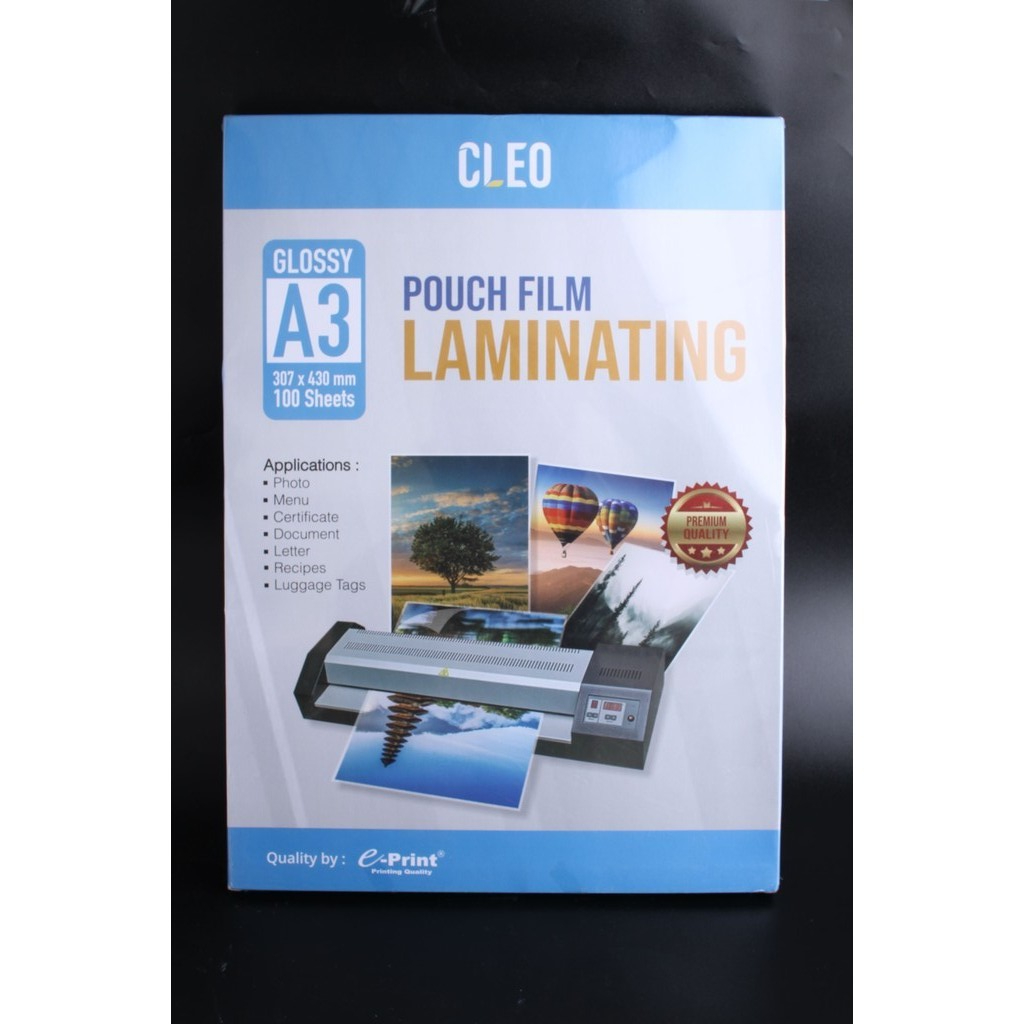 

TAB SHOP - CLEO LAMINATING POUCH 100MIC A3 100 SHEETS