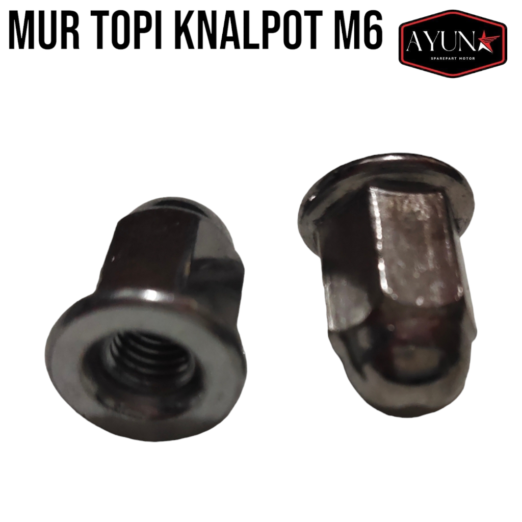 Mur topi knalpot M6 mur knalpot crome M6 kunci 10 Tinggi baut kenalpot honda mur knalpot honda beat