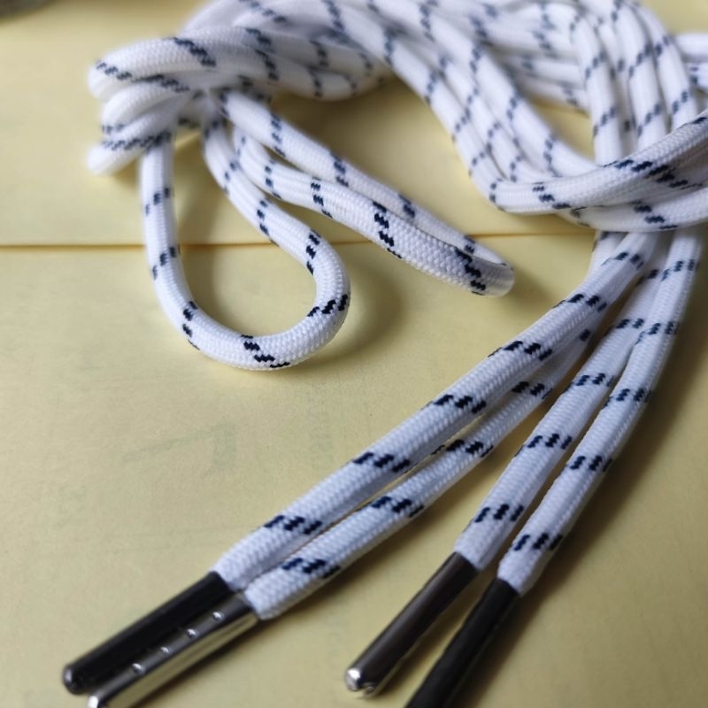 tali sepatu original premium, bulat motif,ujung besi/aglet besi